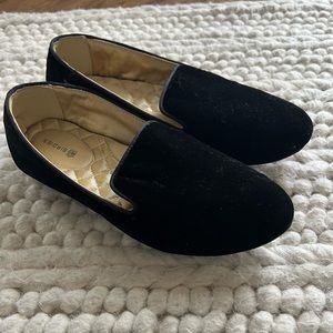 Black velvet Birdies loafers